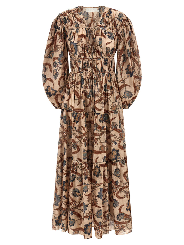 Ascension Tie Billow Maxi dress Multicolor Cotton