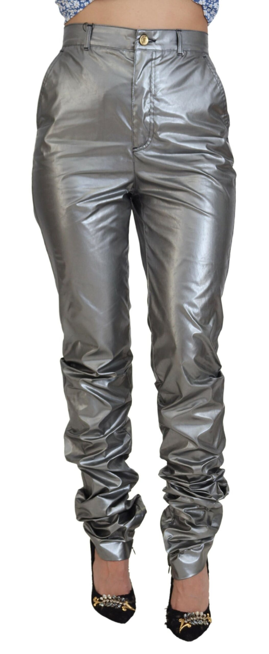 Dolce & Gabbana 100% Polyester trousers in silver