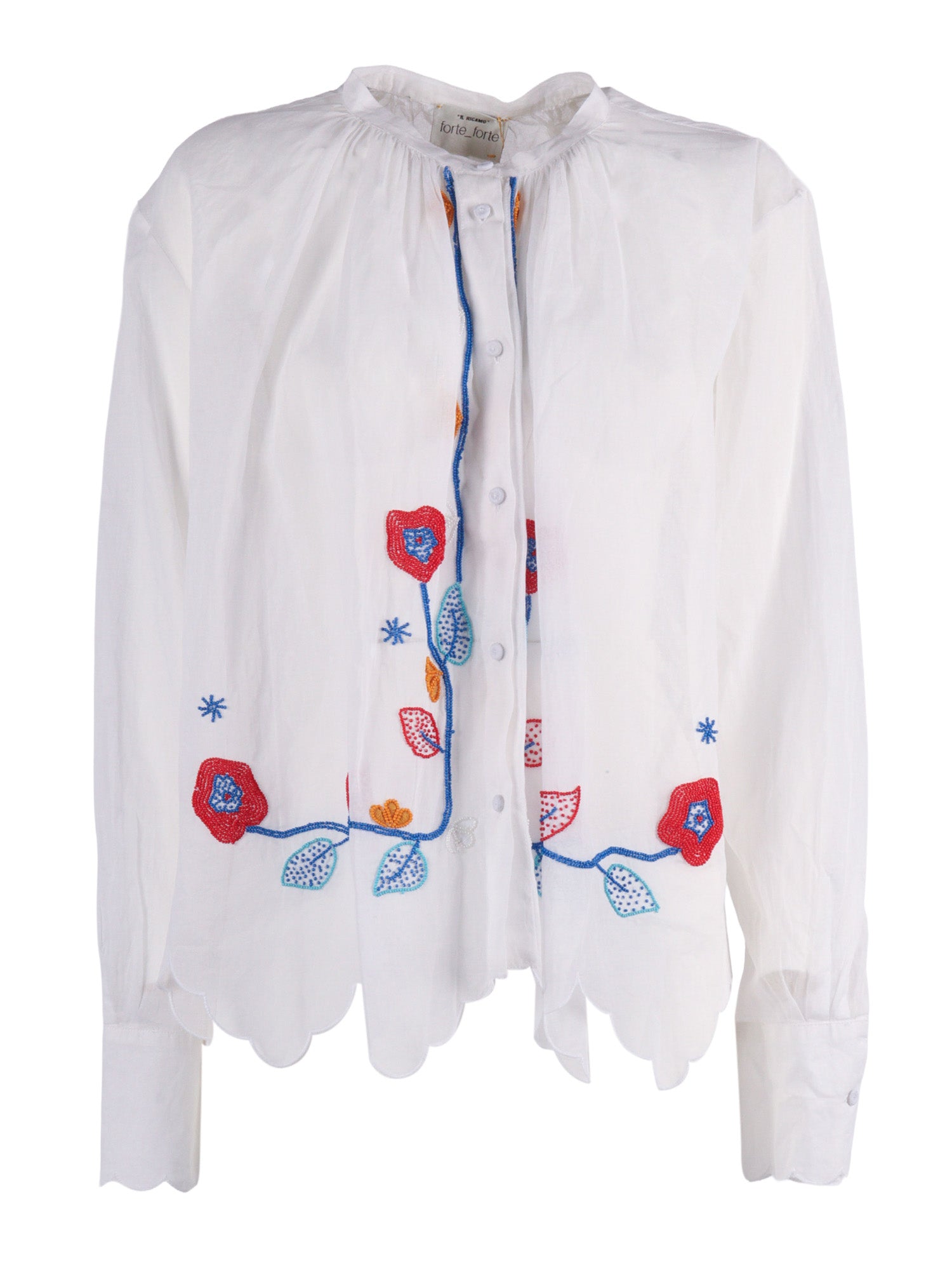 Bohemian Shirt With Broderie En R�ve Embroidery White