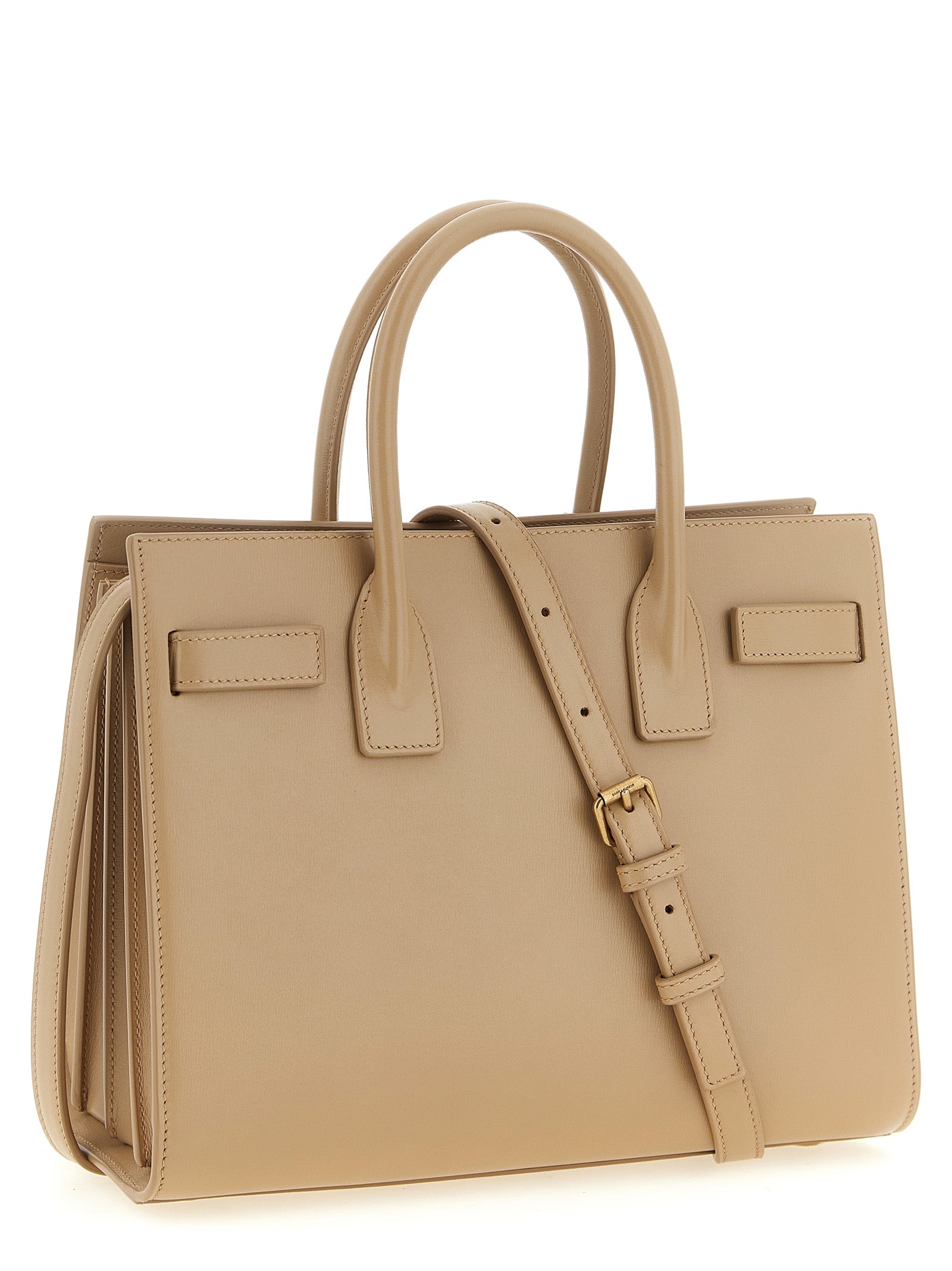Sac De Jour baby handbag Beige Calfskin Leather (bos Taurus) Hand Bags