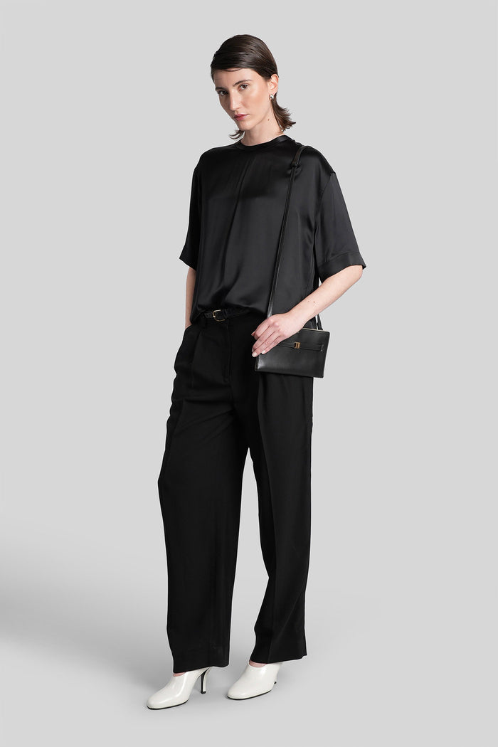 Pants in black viscose Abbigliamento