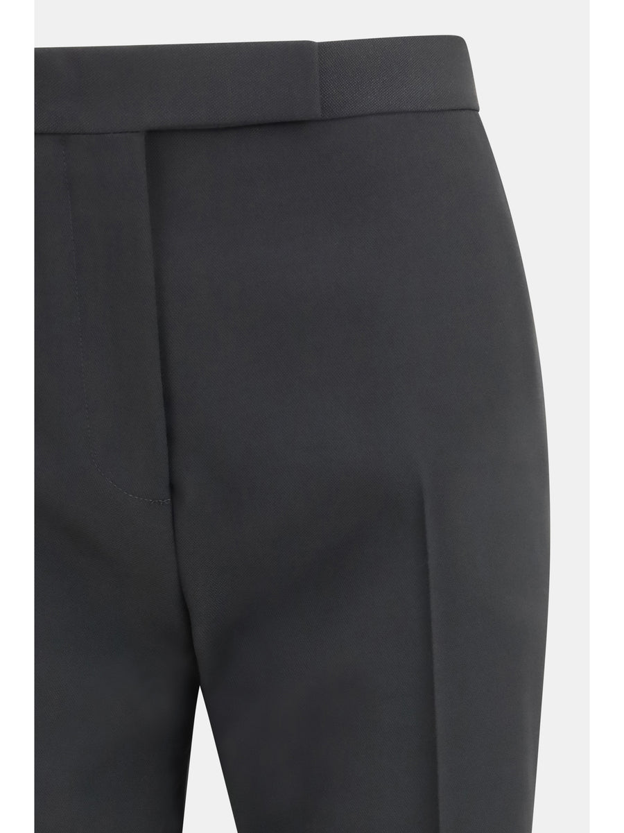 Tailored Straight-Leg Trousers Black-Deep Blue Navy Black/deep Fleece Wool