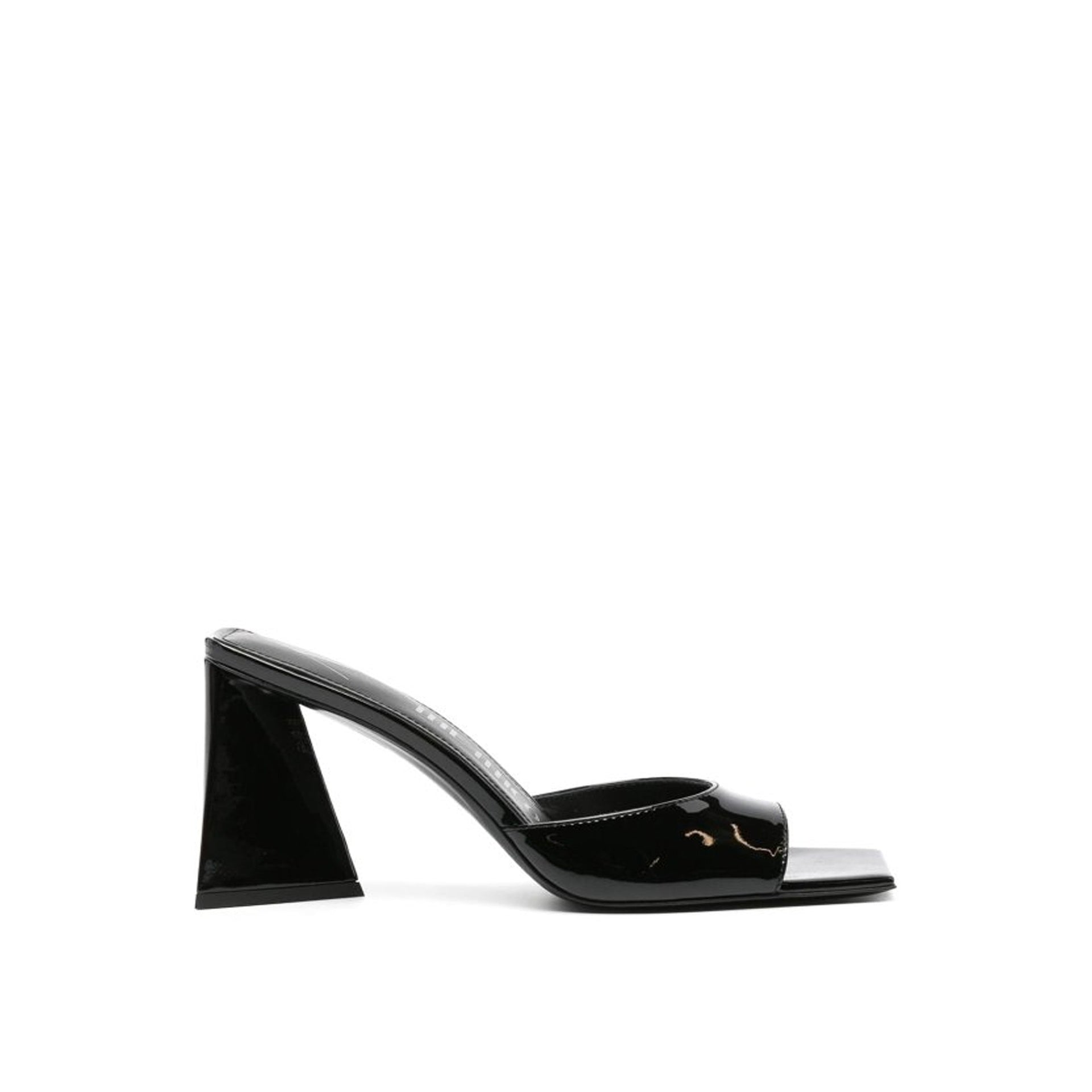 The Attico Mini Devon 85 Leather Sandals Black Calf