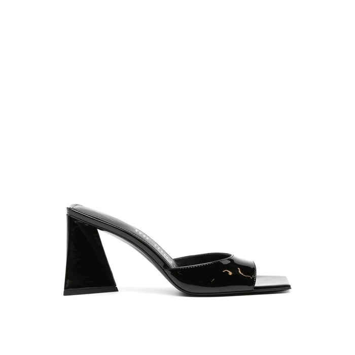 The Attico Mini Devon 85 Leather Sandals Black Calf