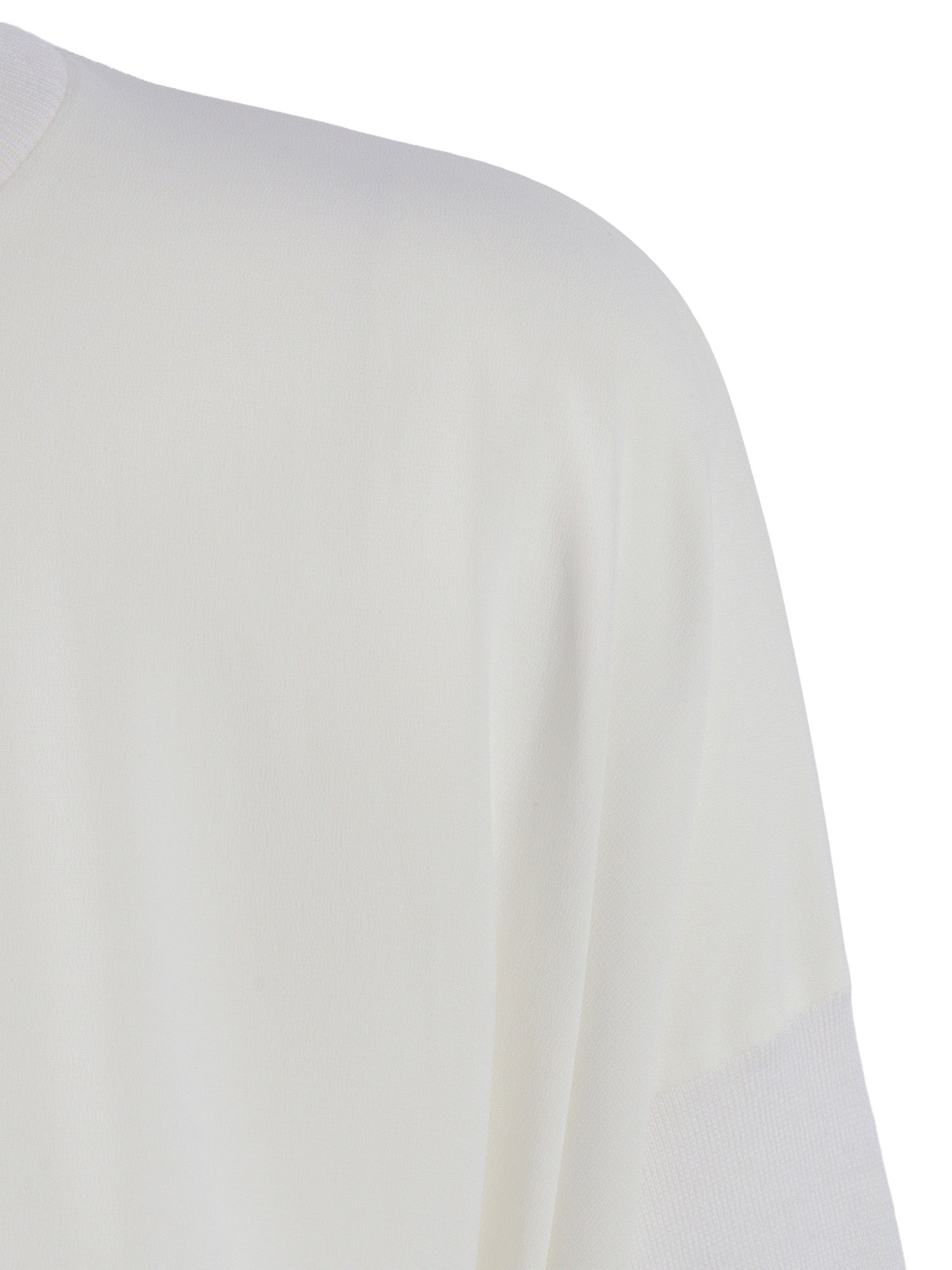 KNITTED SWEATER White Acetate Silk Elastane Crewneck