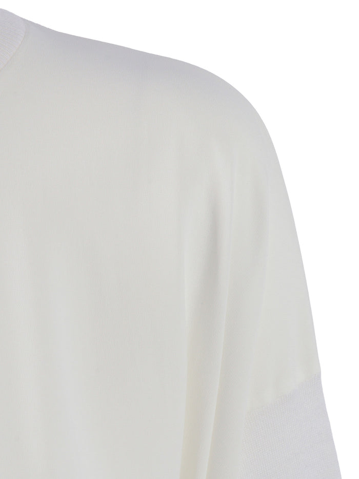 KNITTED SWEATER White Acetate Silk Elastane Crewneck
