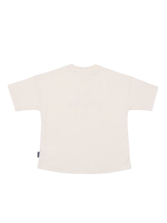 Pa Mascotte Bear Over Tee Boy White Cotton Short Sleeves T-shirt