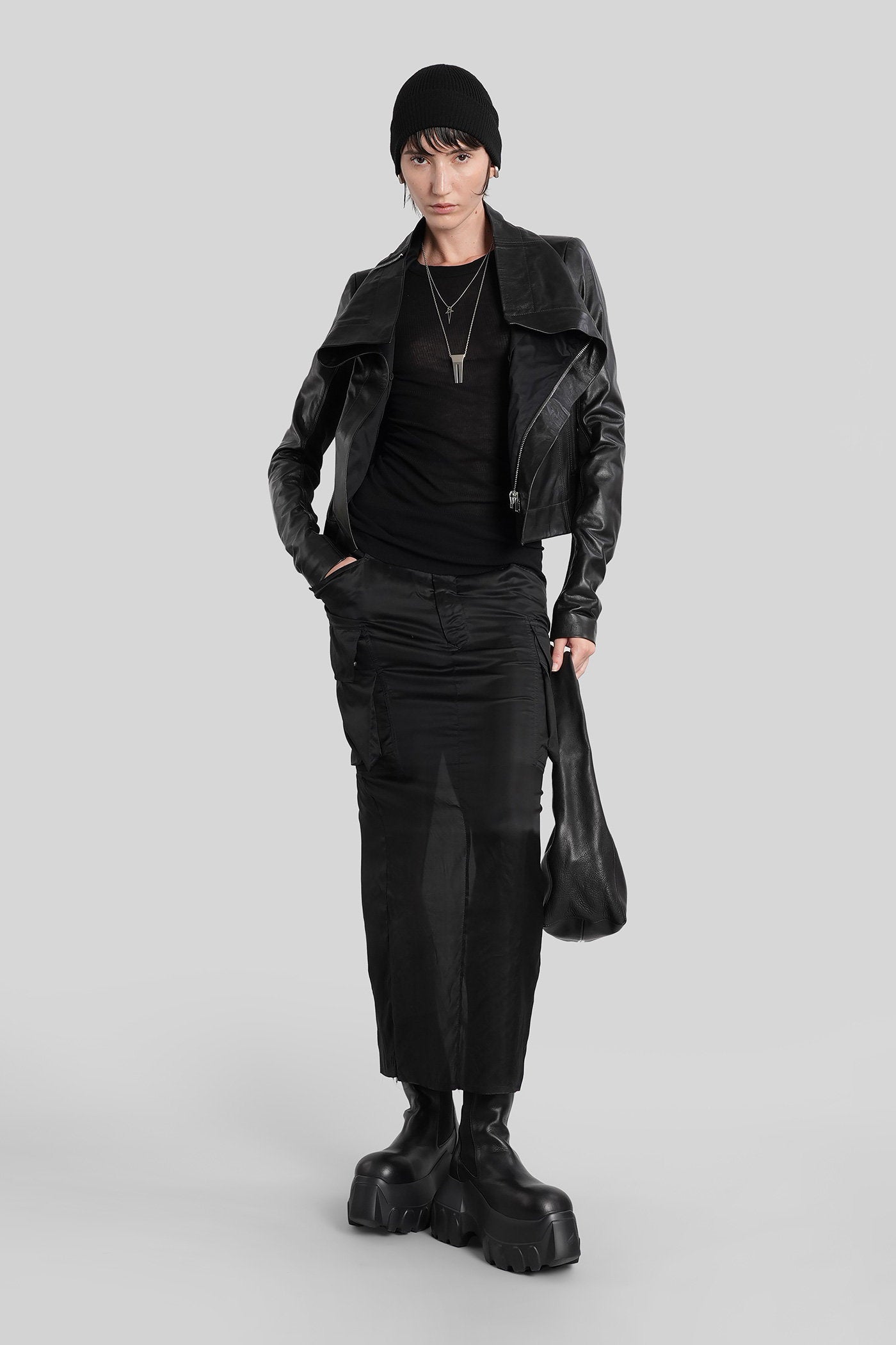 Rib ls t T-Shirt in black viscose Abbigliamento