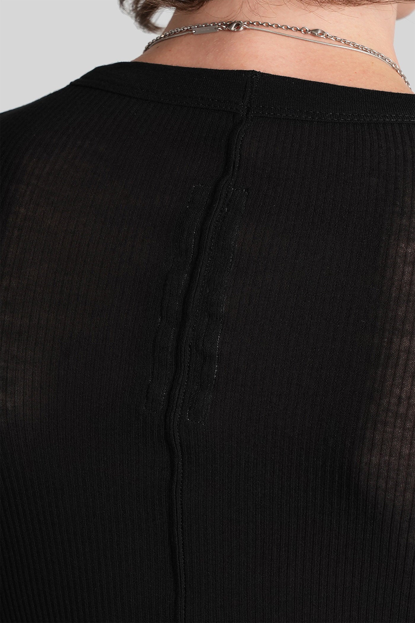 Rib ls t T-Shirt in black viscose Abbigliamento