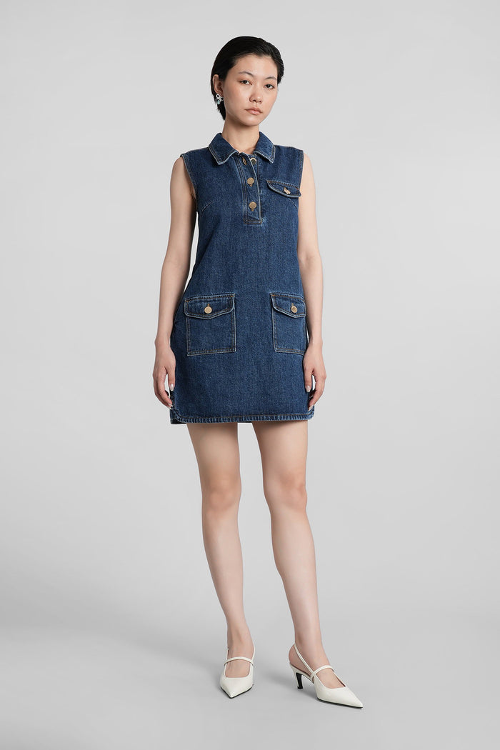 Mini dress in blue cotton Abbigliamento