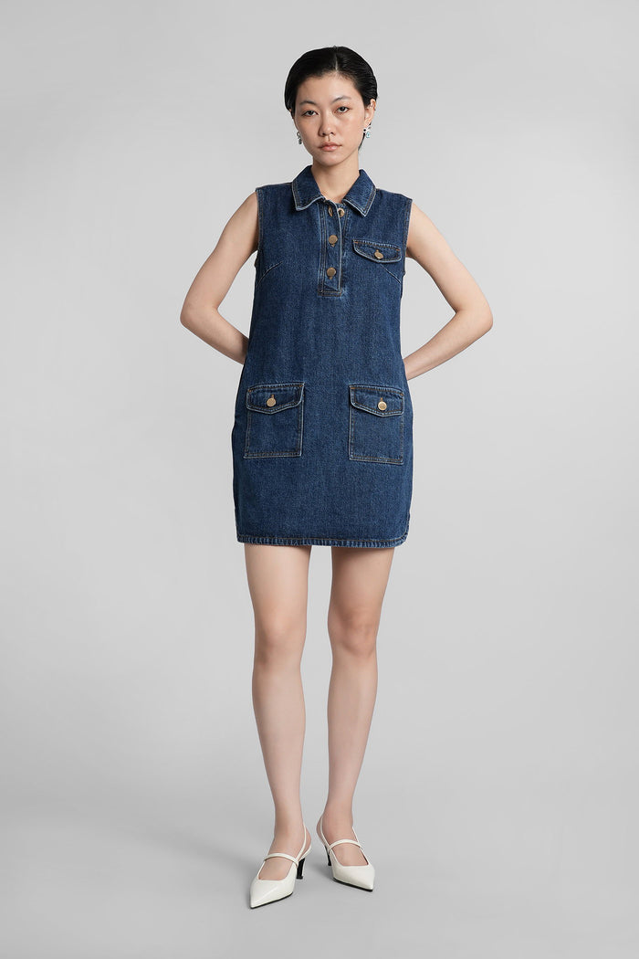 Mini dress in blue cotton Abbigliamento