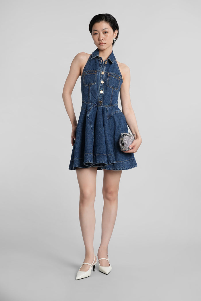 Mini dress in blue cotton Abbigliamento