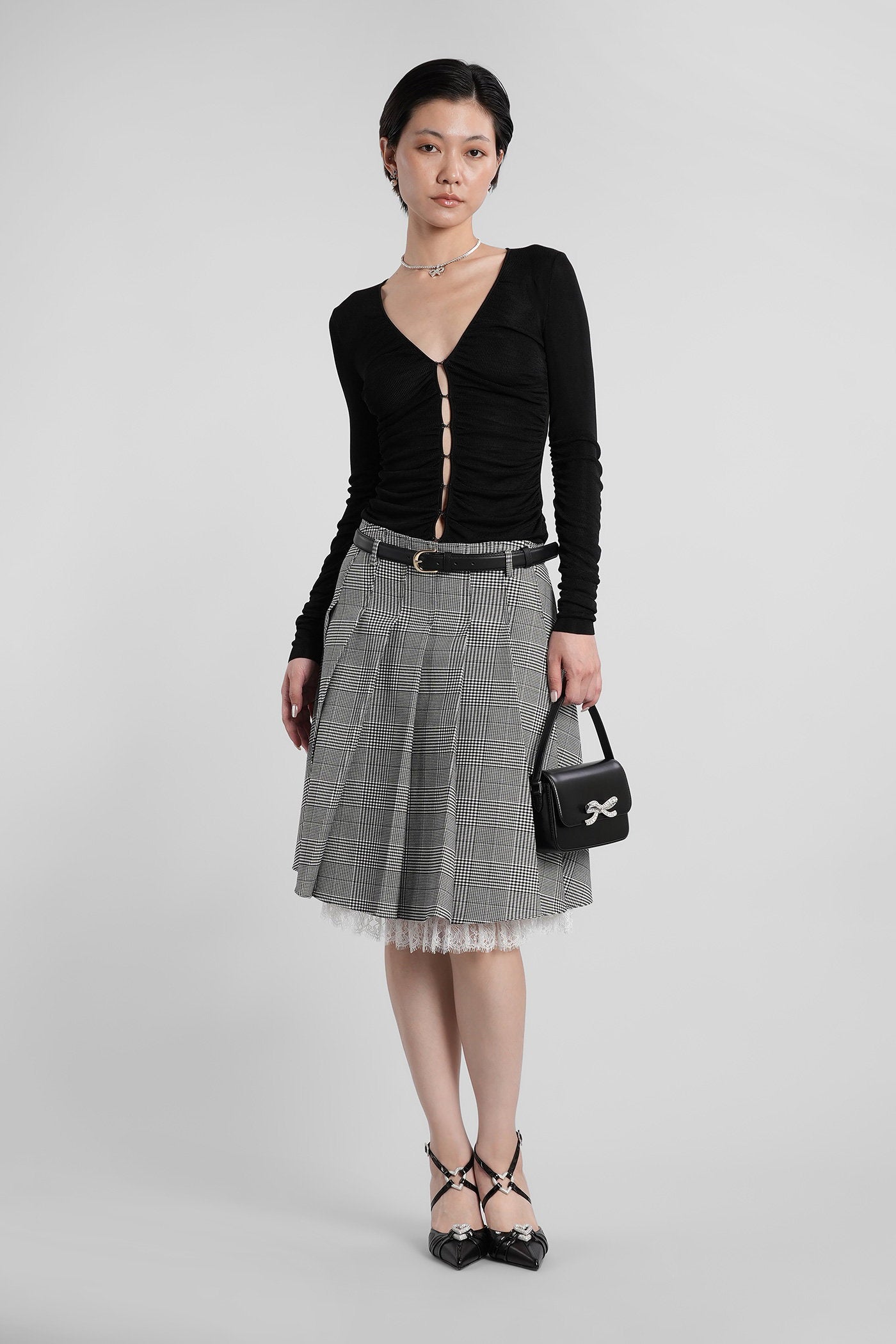 Topwear in black viscose Abbigliamento