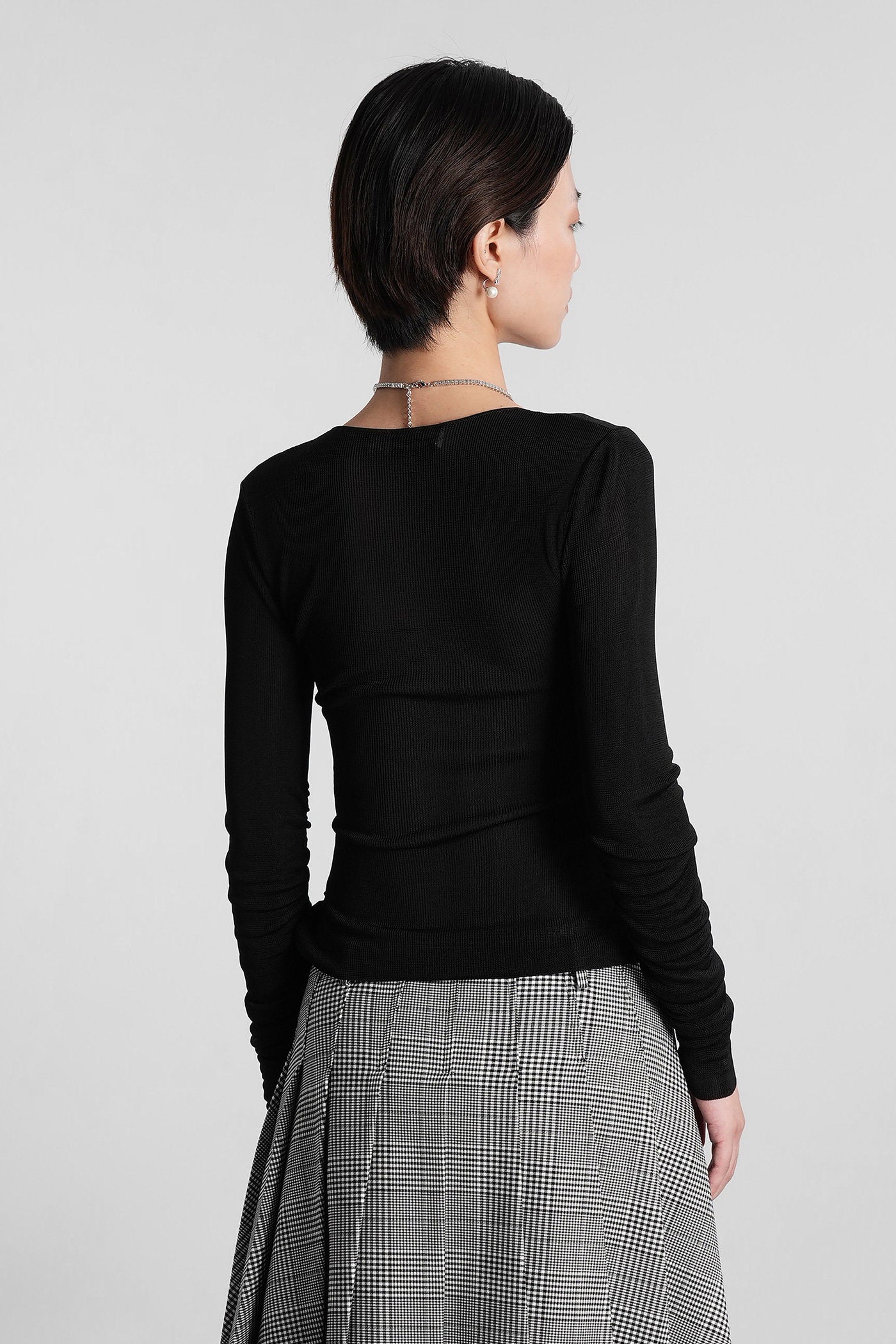 Topwear in black viscose Abbigliamento