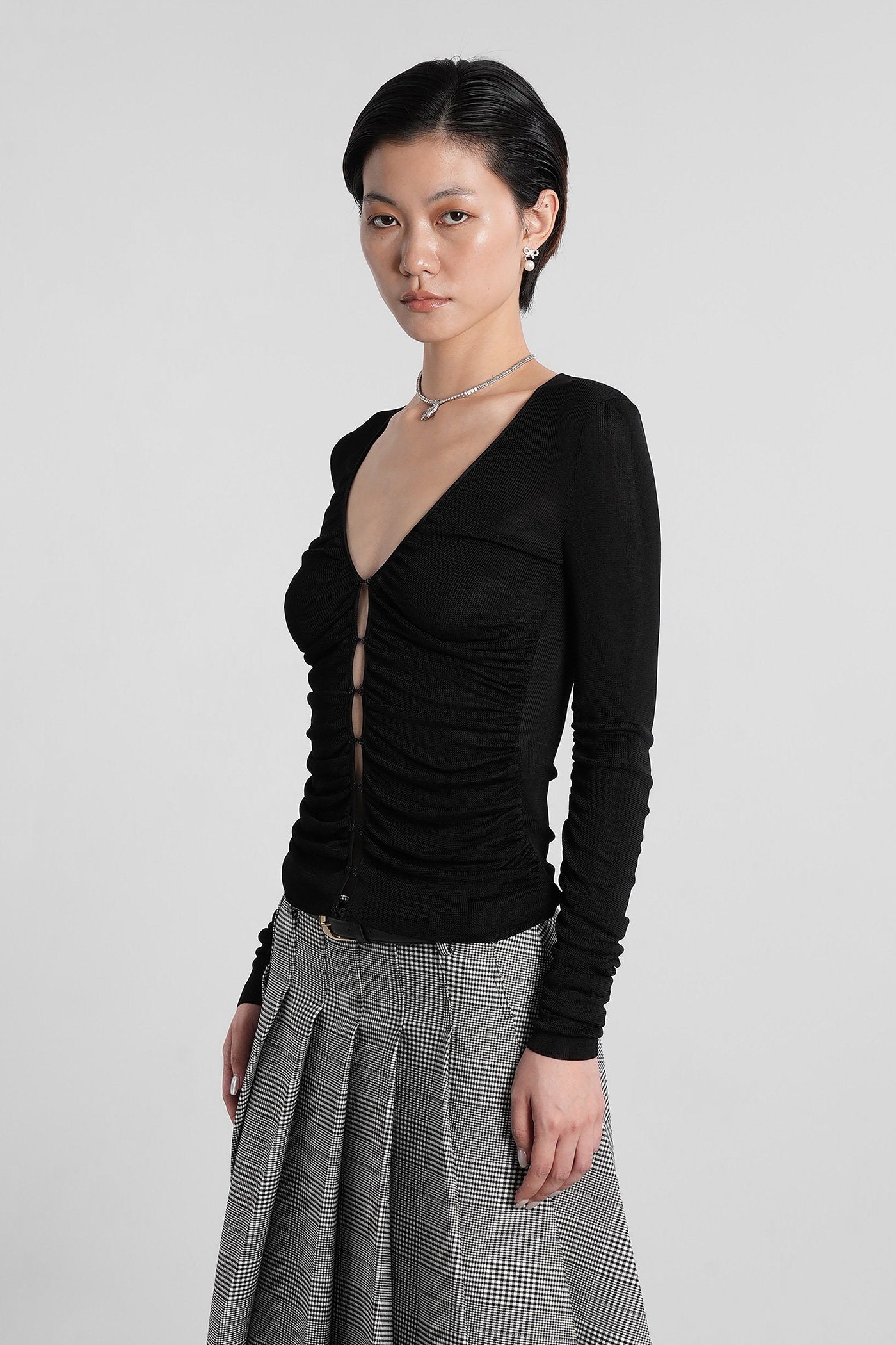 Topwear in black viscose Abbigliamento