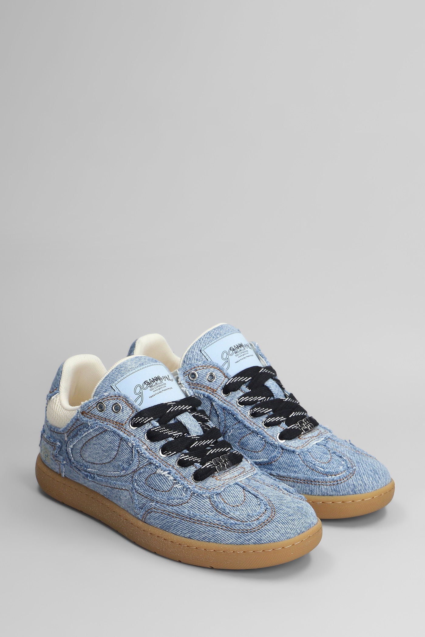 08 denim raw edge Sneakers in blue cotton Scarpe