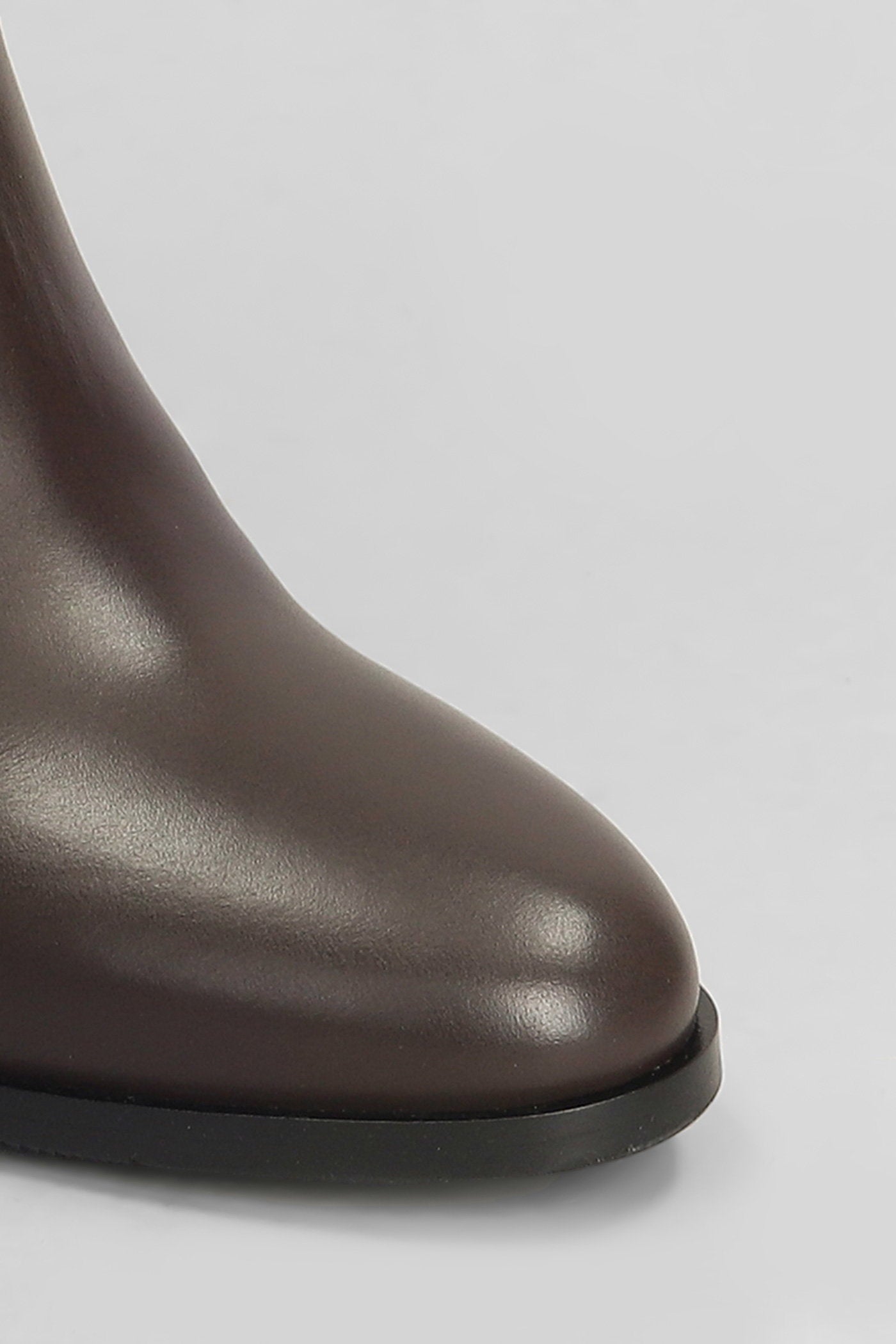 High Heels Ankle Boots In Dark Brown Leather Scarpe