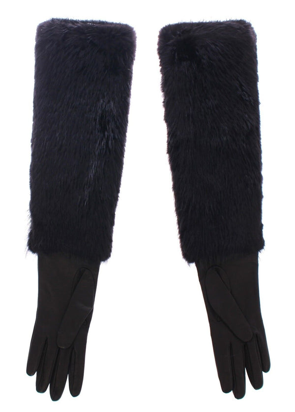 Dolce & Gabbana 55% Beaver gloves in black