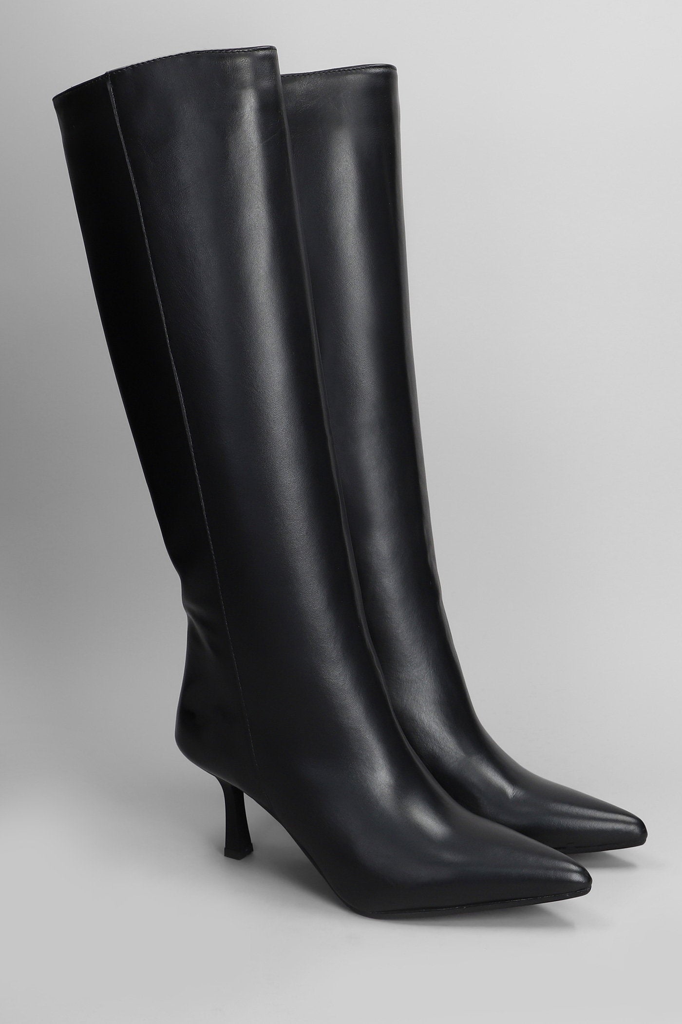 Gilda High Heels Boots Black Leather Scarpe
