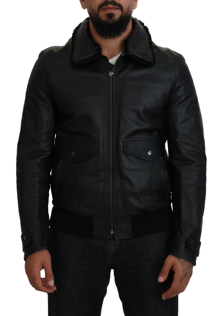 Dolce & Gabbana 100% Leather jacket in black