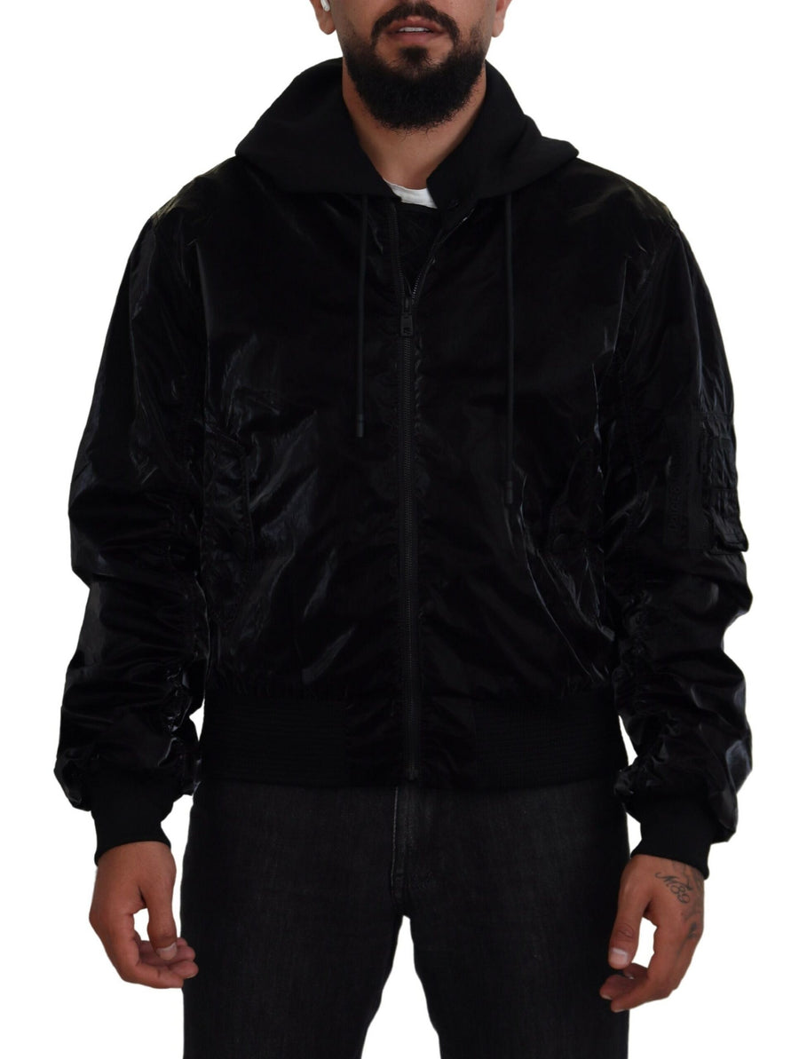 Dolce & Gabbana 80% Nylon bomber jacket in black