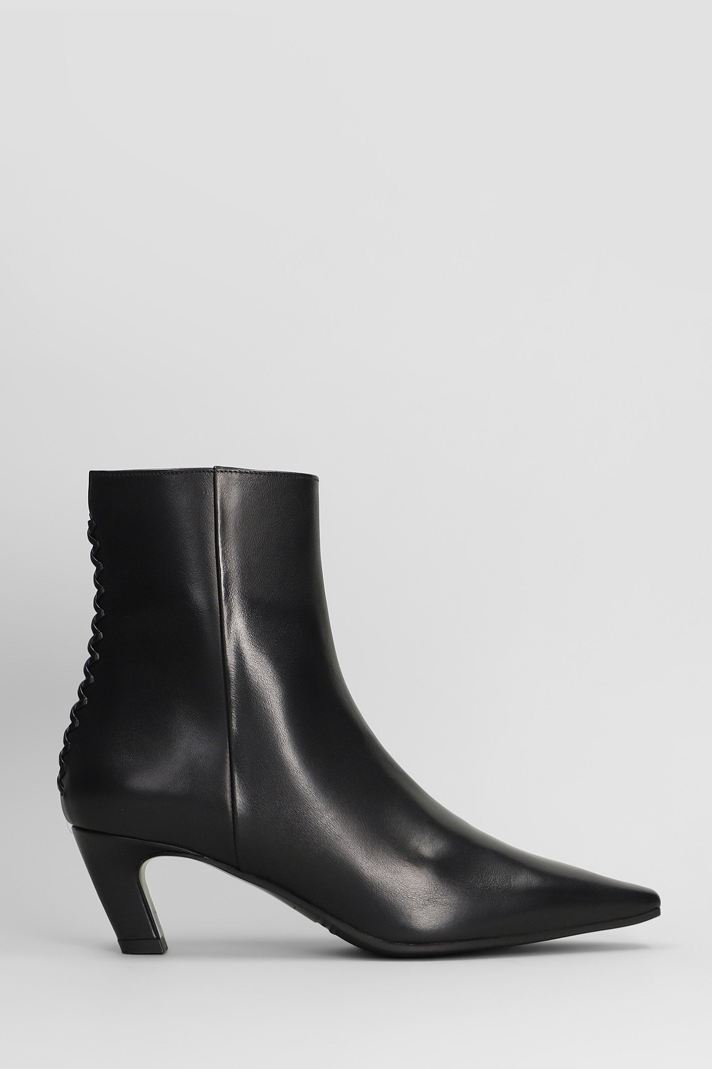 High Heels Ankle Boots In Black Leather Scarpe