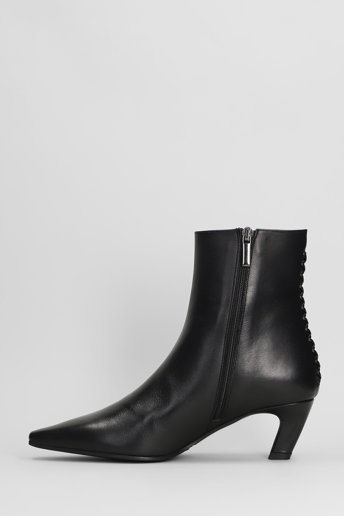High Heels Ankle Boots In Black Leather Scarpe