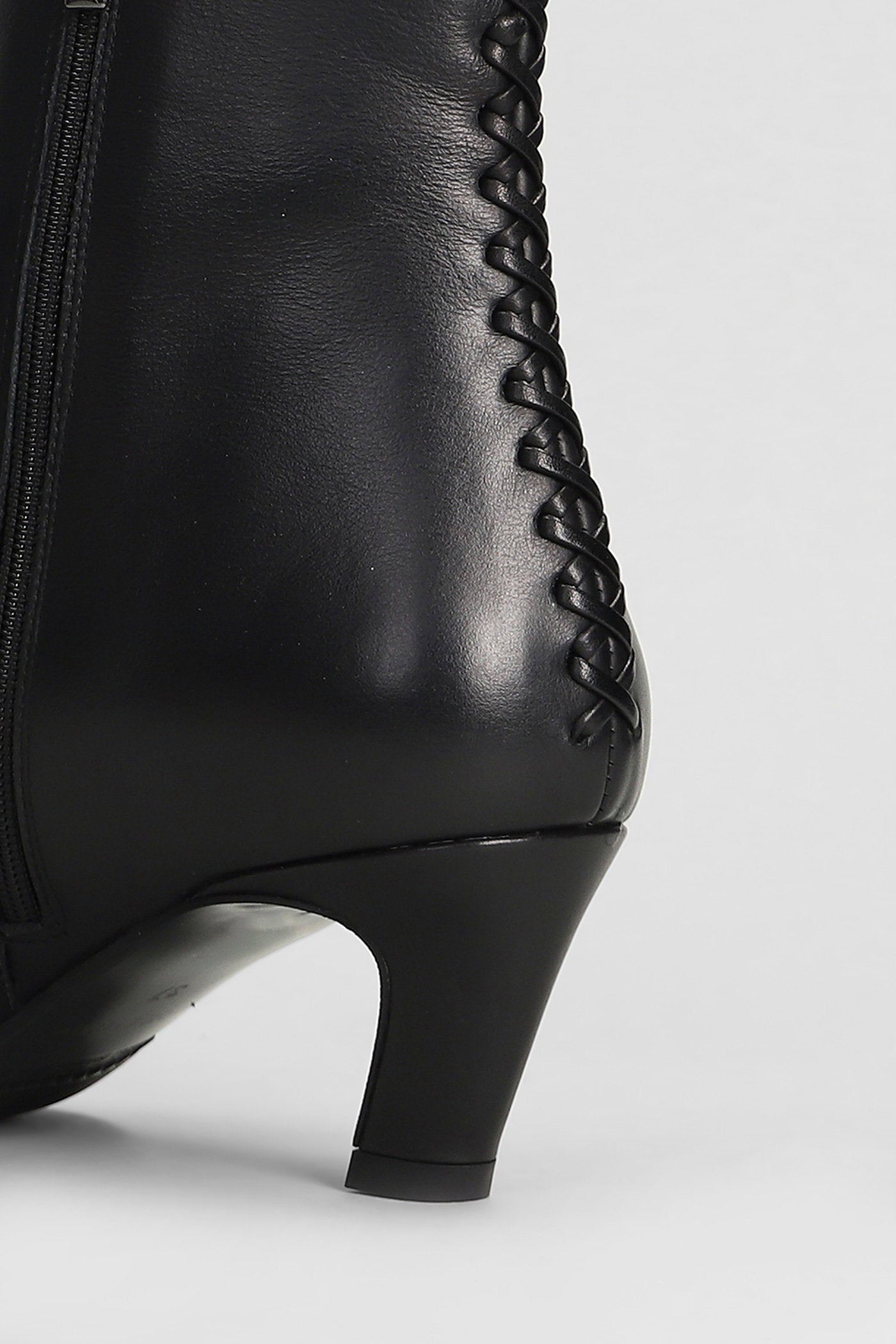 High Heels Ankle Boots In Black Leather Scarpe