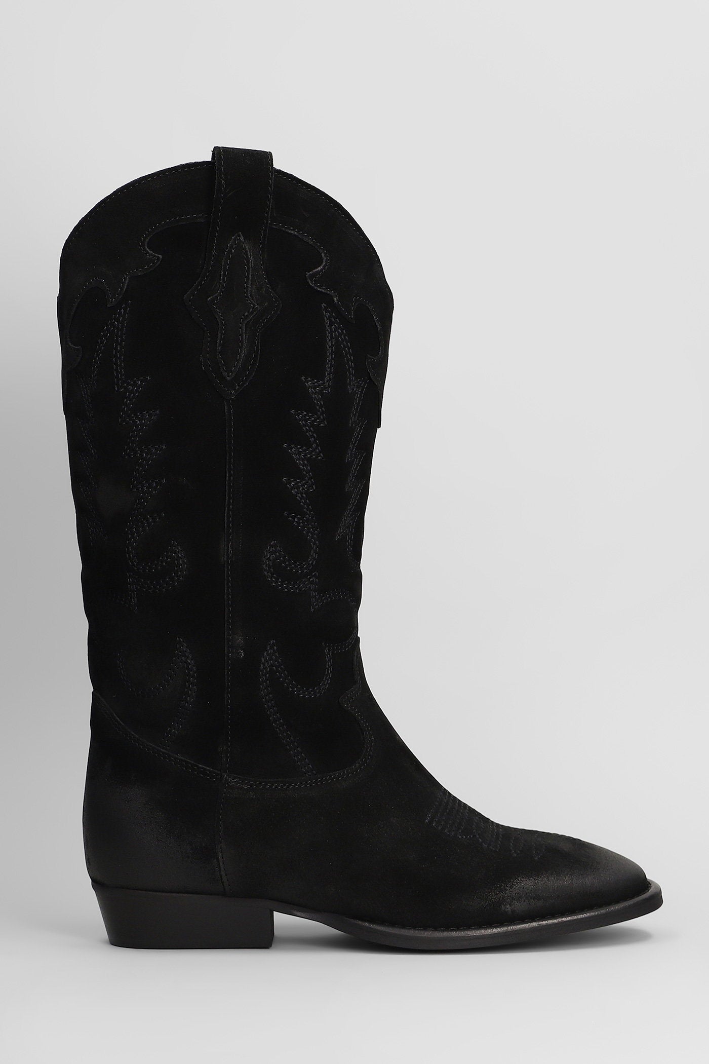Guatemala Texan Boots In Black Suede Scarpe