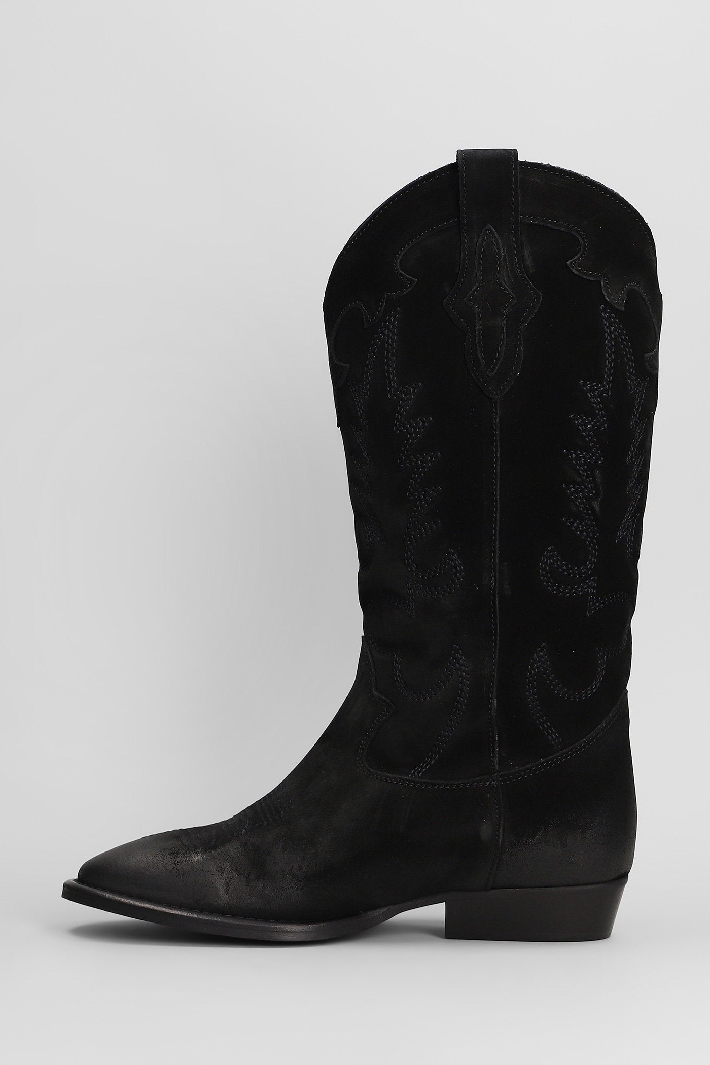 Guatemala Texan Boots In Black Suede Scarpe