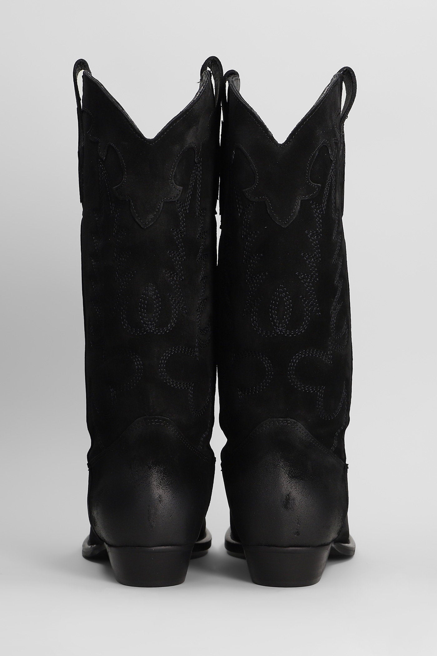 Guatemala Texan Boots In Black Suede Scarpe