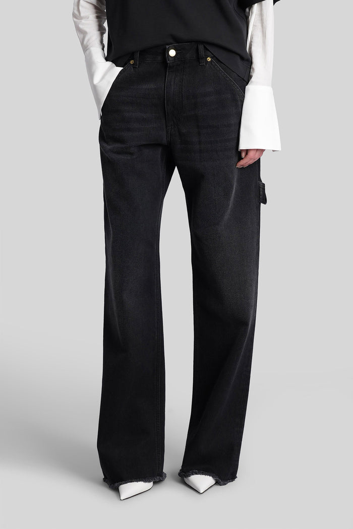 Lara Jeans in black denim Abbigliamento