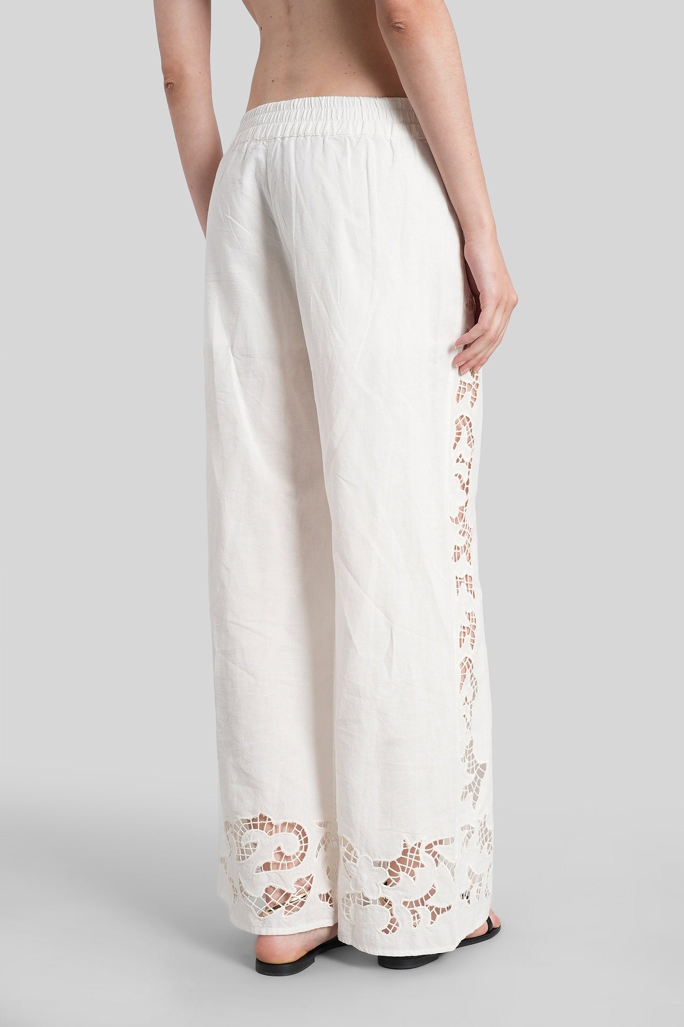 Tanya Pants in white cotton Abbigliamento