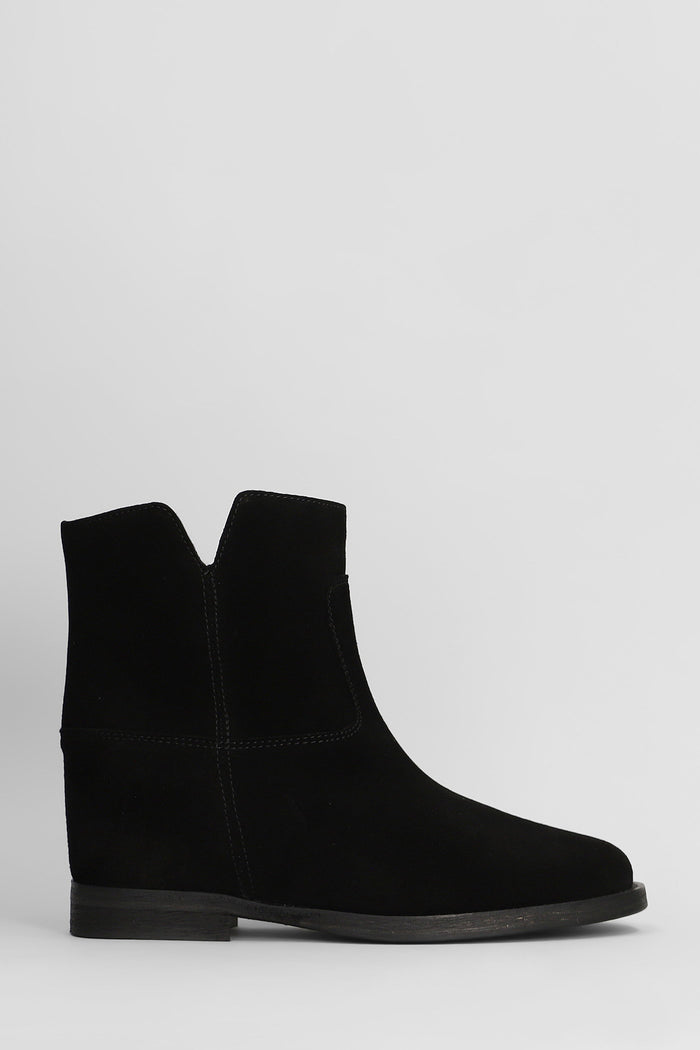 Ankle boots inside wedge in black suede Scarpe