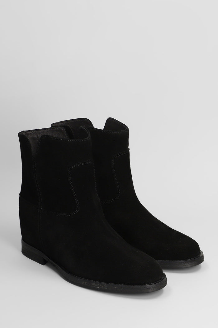 Ankle boots inside wedge in black suede Scarpe