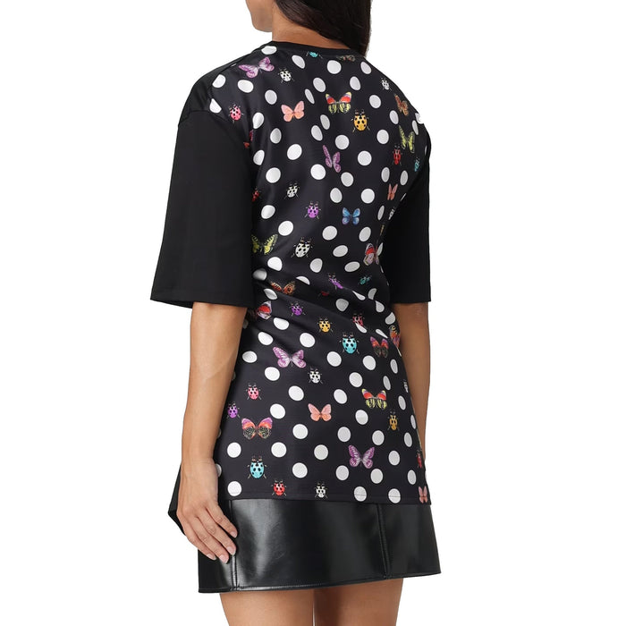 X Dua Lipa Butterfly Print T-Shirt Black Cotton