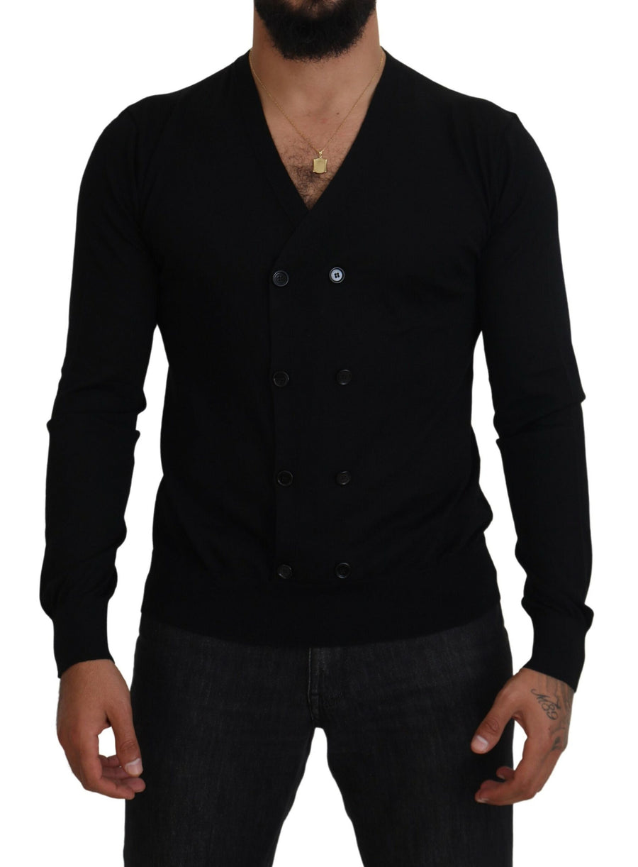 Dolce & Gabbana 100% cashmere cardigan in black