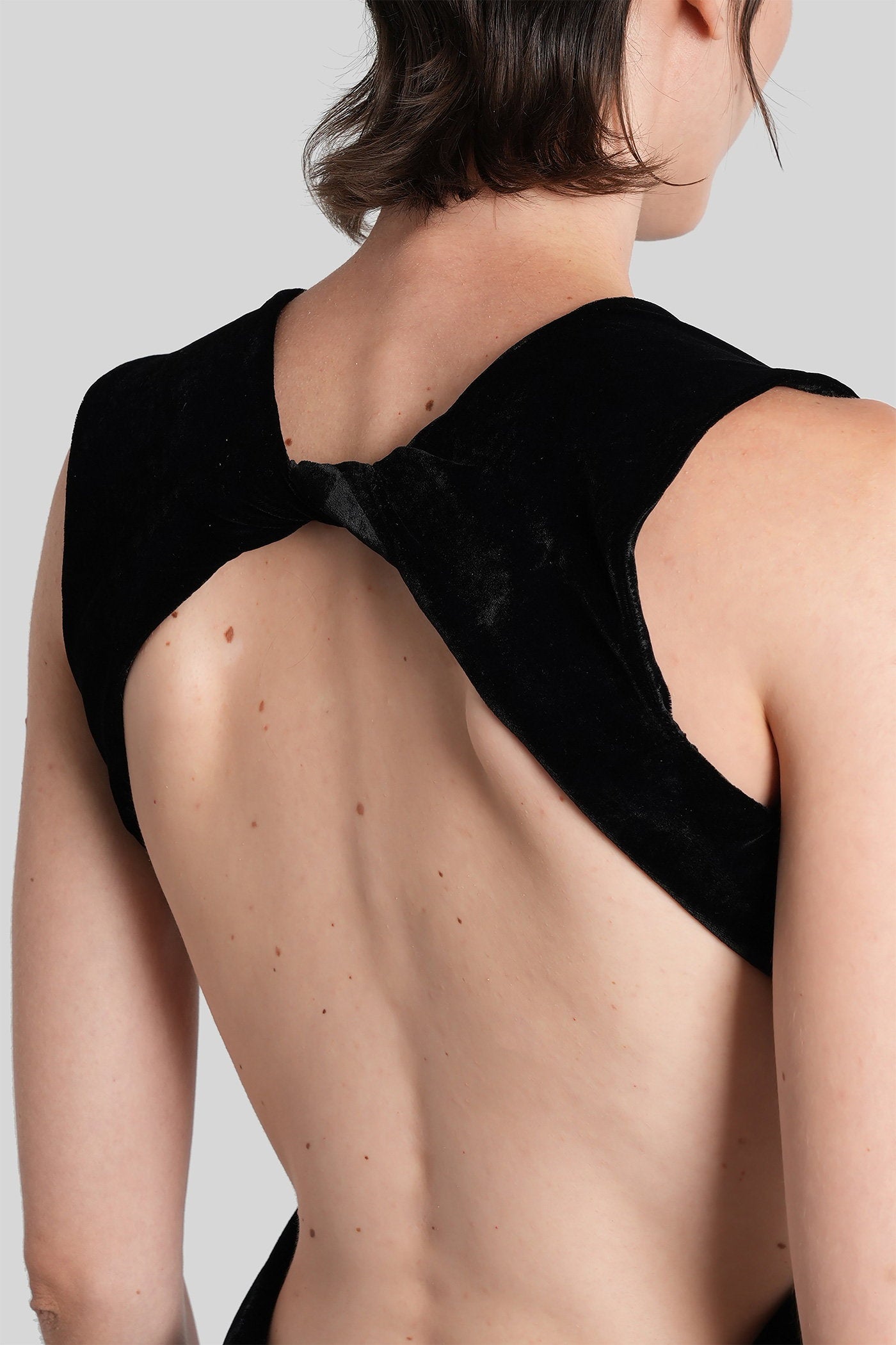 Open back gown Long dress in black viscose Abbigliamento