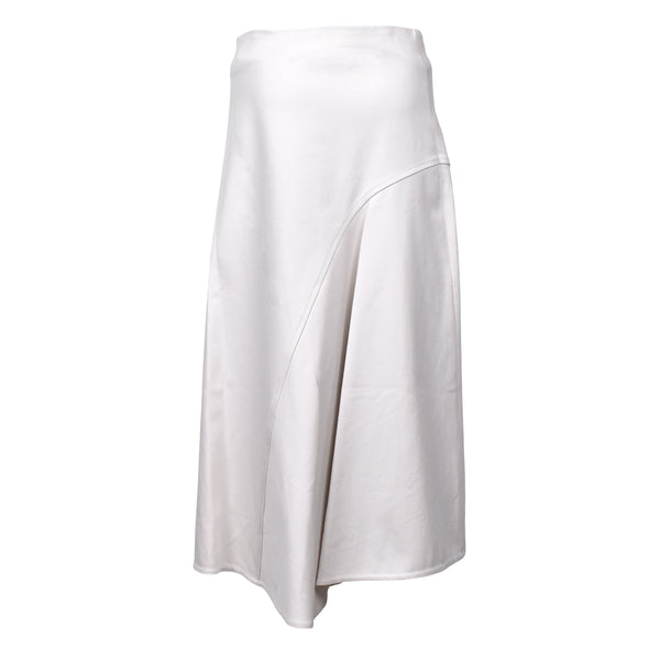 Brunello Cucinelli Womens Cream Midi Skirt With Seam Detail White