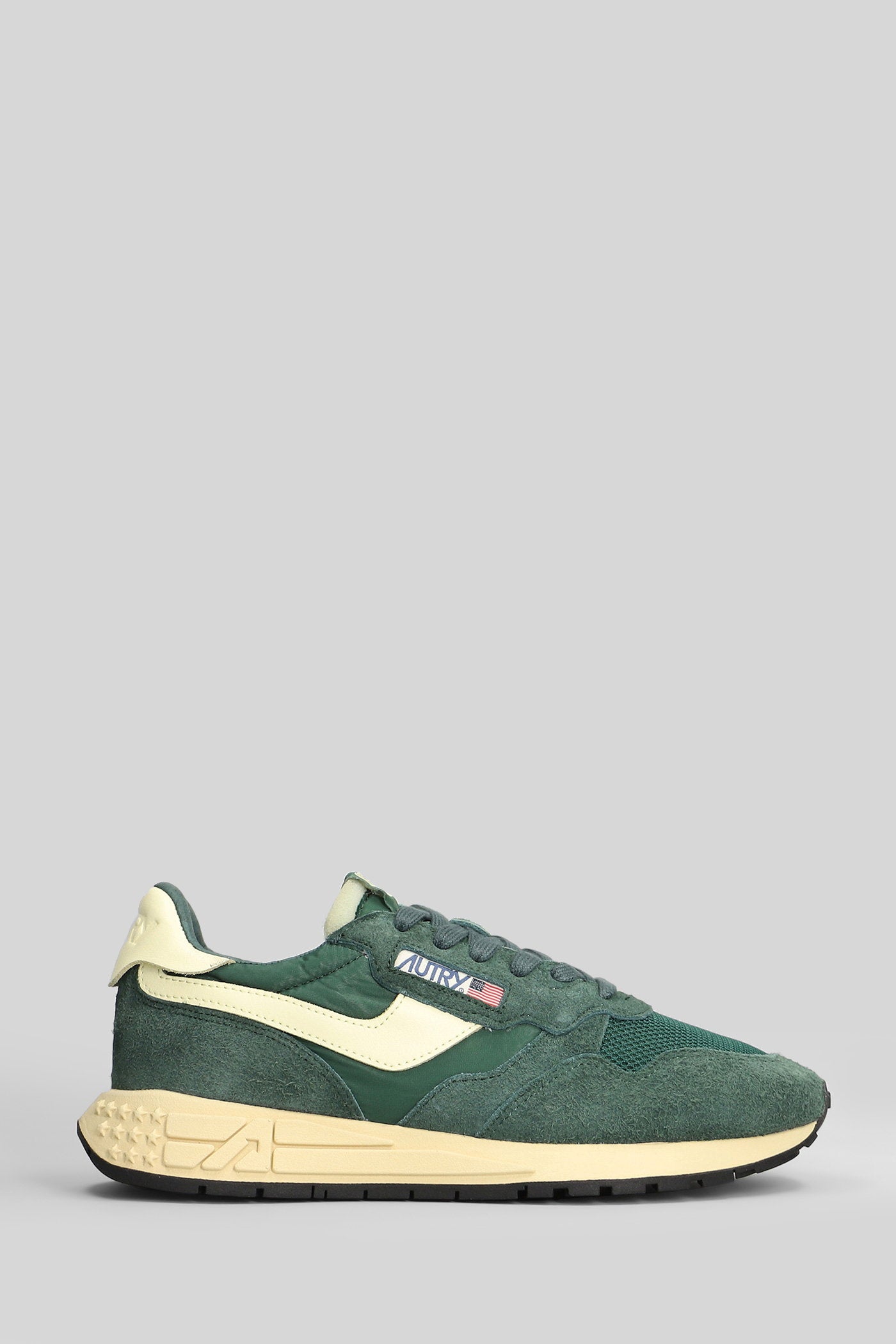 Reelwind Low Sneakers In Green Suede And Fabric Scarpe