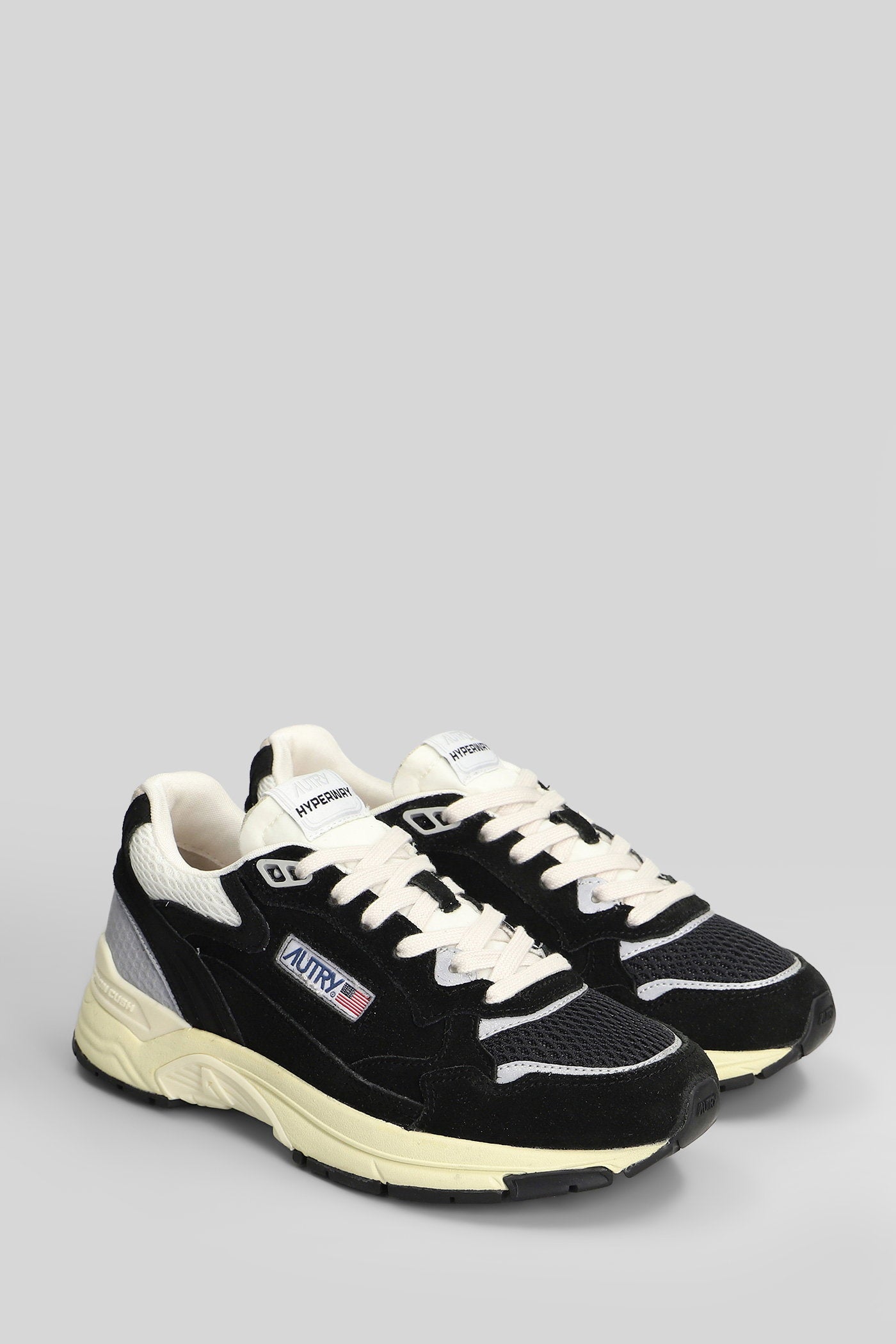 Hyperway Low Sneakers in black Suede and fabric Scarpe