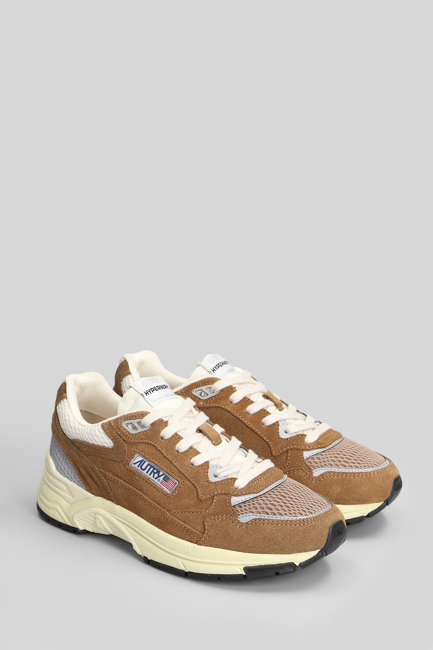 Hyperway Low Sneakers in leather color Suede and fabric Scarpe