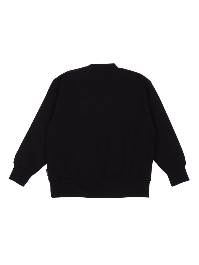 NECK LOGO BRUSHED REG. CREW BOY Black Cotton Sweatshirt