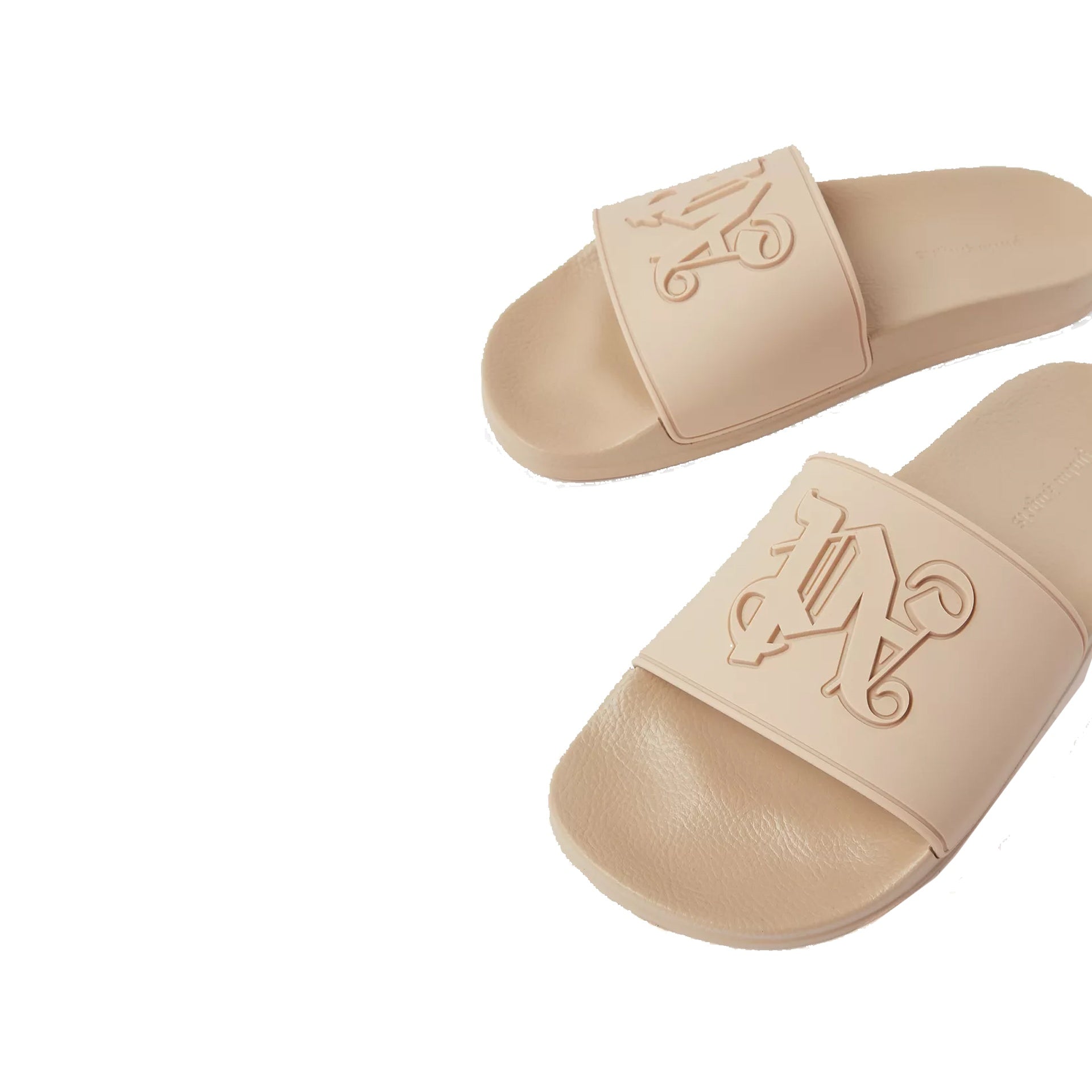 Monogram Pool Slides Beige Rubber