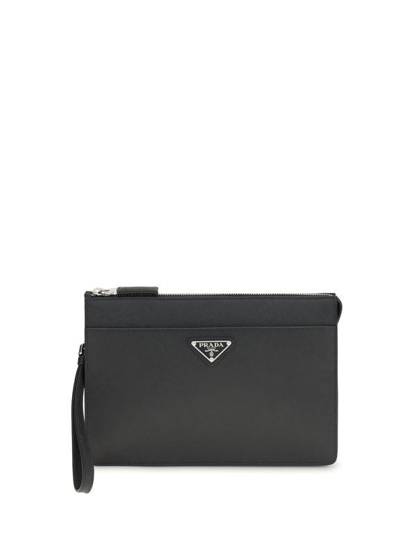 Prada Calf leather pouch in black