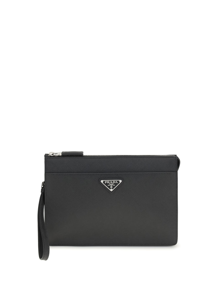 Prada Calf leather pouch in black