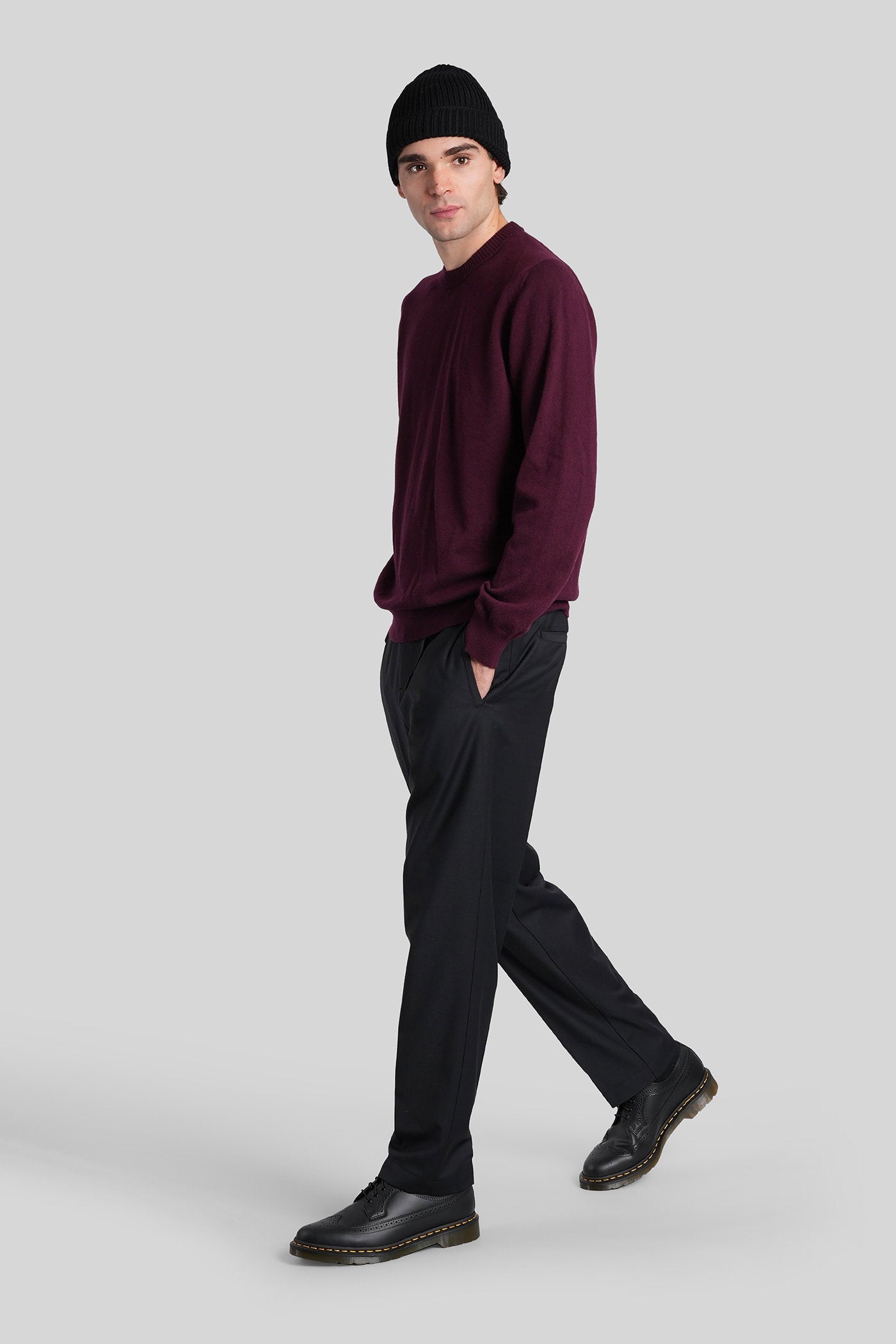 Pants in black wool Abbigliamento