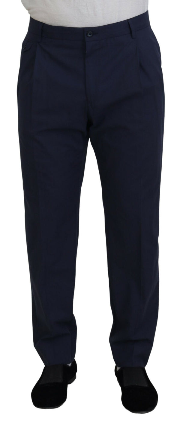 Dolce & Gabbana 100% Cotton trousers in navy