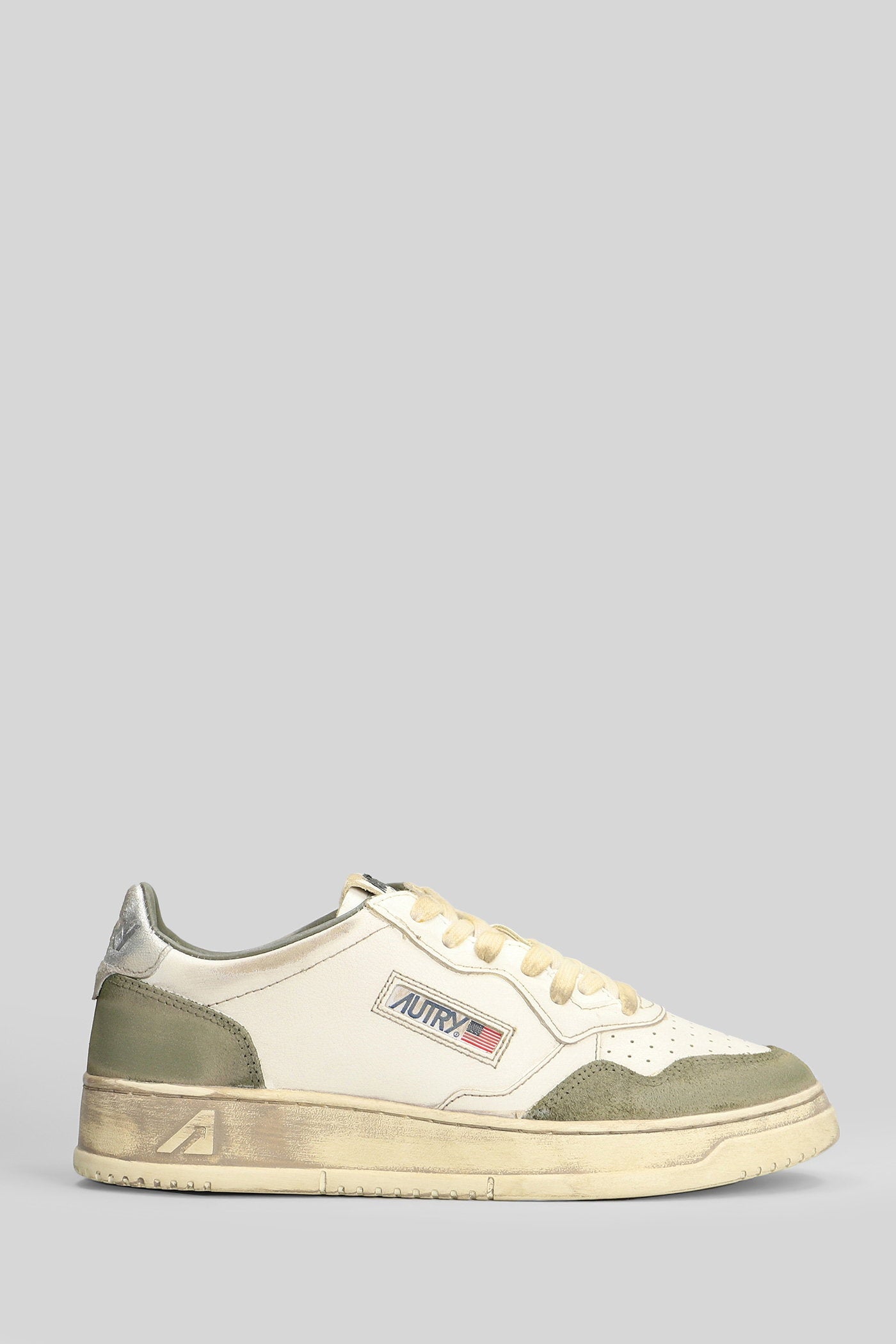 Sup Vint Low Sneakers in green suede and leather Scarpe
