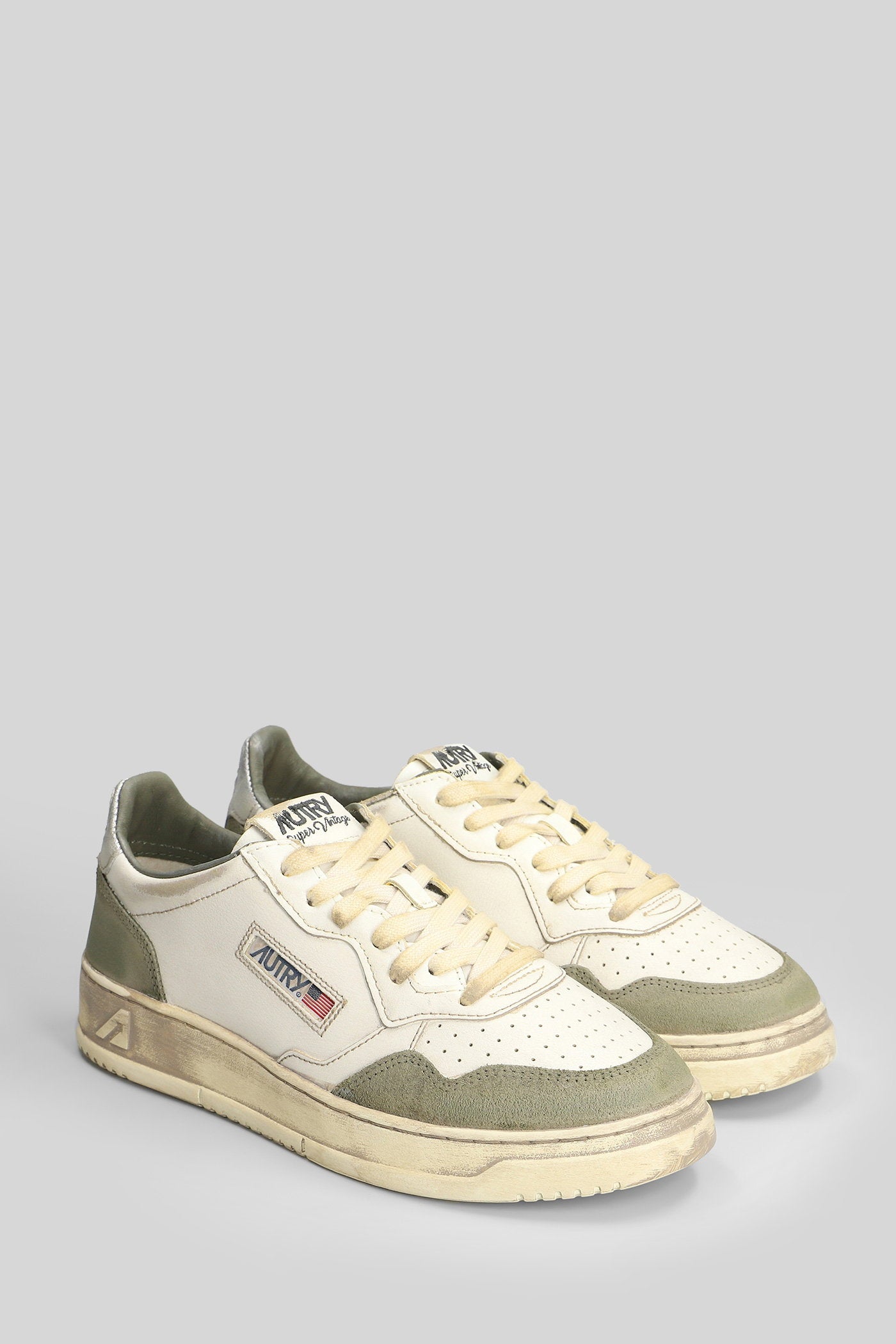 Sup Vint Low Sneakers in green suede and leather Scarpe